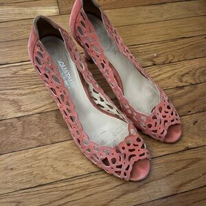 Aquatalia Women's Coral Cutout Peeptoe Heels